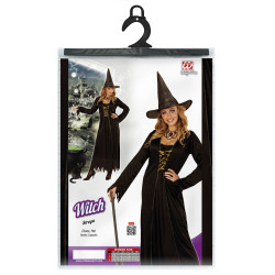 Kostým čarodejnice s klobúkom, veľkosť XL